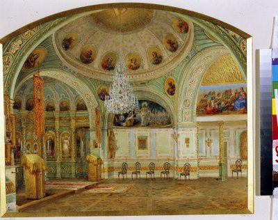Interior of the House Church in the Yusupov Palace in St. Petersburg by Vasili Semenovich Sadovnikov