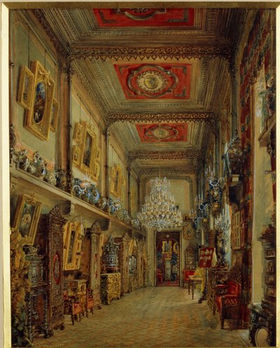 The Library in the Yusupov Palace in St Petersburg by Vasili Semenovich Sadovnikov