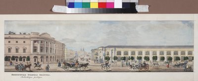 The Imperial Public Library (From the Panorama of the Nevsky Prospekt) by Vasili Semenovich Sadovnikov