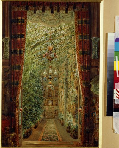 The Winter Garden in the Yusupov Palace in St Petersburg by Vasili Semenovich Sadovnikov