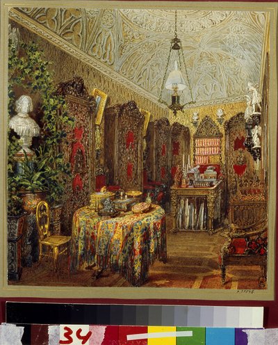 The Study in the Yusupov Palace in St Petersburg by Vasili Semenovich Sadovnikov