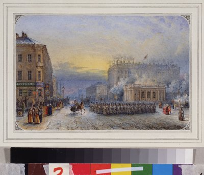 Saint Petersburg. The Anichkov Palace. Easter Day by Vasili Semenovich Sadovnikov