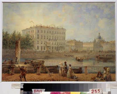 Saint Petersburg. View of the Fontanka River and the Derzhavin House by Vasili Semenovich Sadovnikov