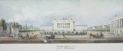 The Saint Petersburg Imperial Bolshoi Kamenny Theatre from the Panorama of the Nevsky Prospekt by Vasili Semenovich Sadovnikov