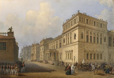 View of the New Hermitage Through Millionnaya Street by Vasili Semenovich Sadovnikov