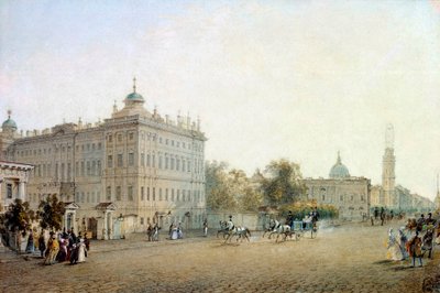 View of the Perspective Nevsky in St. Petersburg in 1830 by Vasili Semenovich Sadovnikov