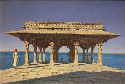 Evening at the Lake, Jaipur District of Rajasthan State, India by Vasili Vasilievich Vereshchagin