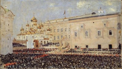 The Coronation of the Emperor Alexander III in the Moscow Kremlin on 15th May 1883 by Vasili Vasilievich Vereshchagin