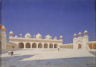 The Pearl Mosque Moti Masjid in Red Fort of Agra, 1874-1876 by Vasili Vasilievich Vereshchagin