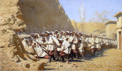 At the Fortress Walls. Let Them In! by Vasili Vasilyevich Vereshchagin