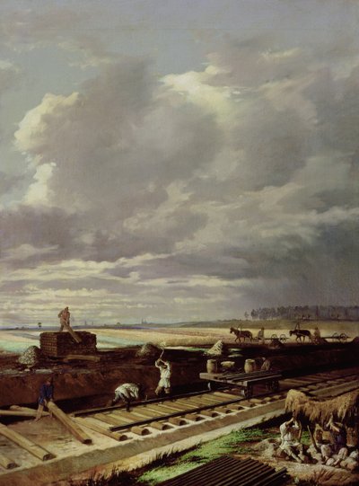 Building Work on a Railway Line, 1871 by Vasili Vladimirovits Pukirev