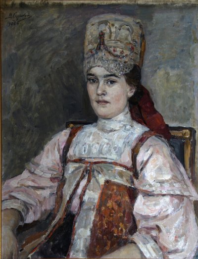 Portrait of Natalia Fyodorovna Matveyeva by Vasilij Ivanovic Surikov