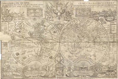 Double Hemisphere Map of the World by Vasily Anufrievich Kiprianov