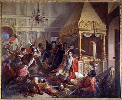 Heroic Deed of Prince Michail Volkonsky During the Polish Siege in 1610 by Vasily Kuzmich Demidov