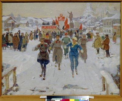 The Red Army Visiting a Kolkhoz by Vasily Nikolaevich Kostyanitsyn