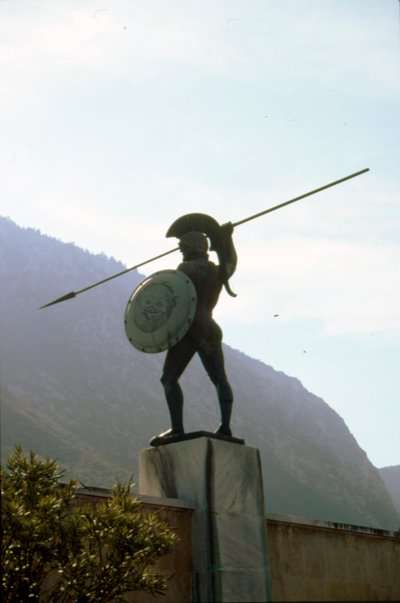 Bronze statue of Leonidas at Thermopylae by Vasos Falireas
