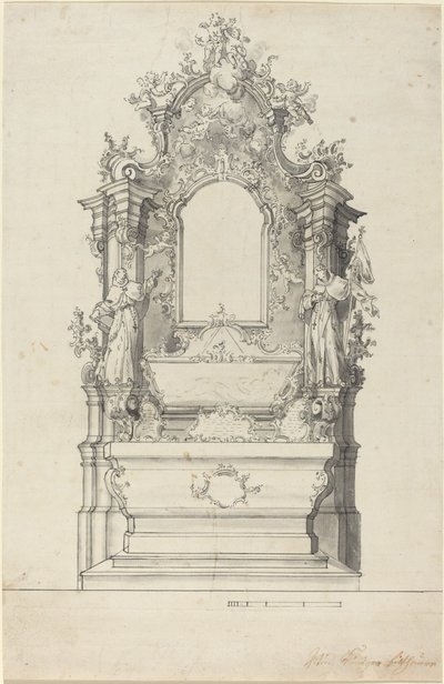 Rococo Altar with a Reliquary Tomb by Veit Königer