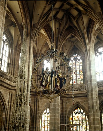 Annunciation. Suspended Sculpture by Veit Stoss. St. Lawrence Church, Nuremberg, Germany by Veit or Wit Stoss