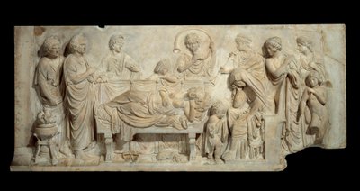 Funebre Bas Relief Marble Ceremony in Venice by Venetian School