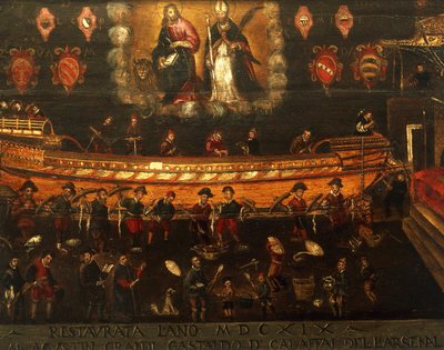 Signboard of the Guild of Ship Building in the Arsenale of Venice, Italy by Venetian School