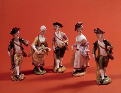 Small figures representing characters from the 18th century Venetian School by Venetian School