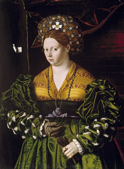 Portrait of a Lady in a Green Dress by Veneto Bartolomeo