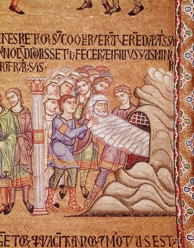Life of Noah, death and entombment of Noah (detail) by Veneto Byzantine School