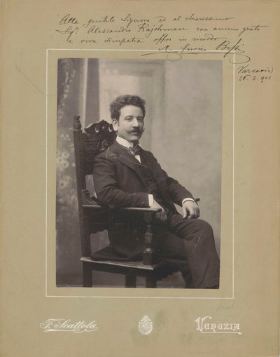 Portrait of the Organist and Composer Marco Enrico Bossi by Venezia . Photo studio Francesco Scattola