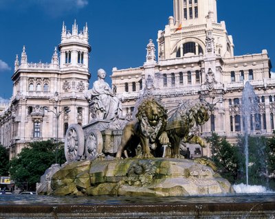 Cybele Fountain Representing the Goddess Cybele in a Cart Drawn by Two Lions, Built in 1782 by Ventura Rodriguez, Plaza de Cibeles, Madrid by Ventura Rodríguez