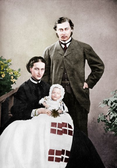 The Prince and Princess of Wales with the Infant Prince Albert Victor by Vernon Heath