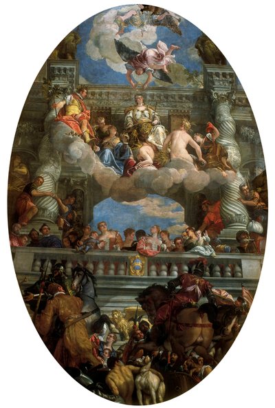 The Triumph of Venice (Personification of the city of Venice with Peace, Abundance, Fame, Happiness, Honor, Security, and Liberty around her) by Veronese
