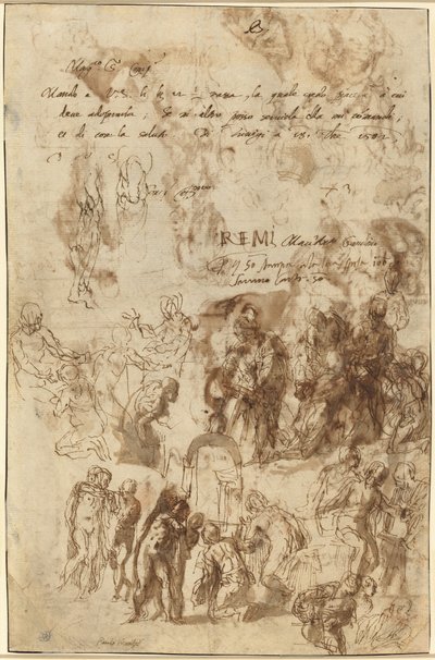 Studies for the Raising of Lazarus and Other Compositions by Veronese
