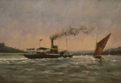 Past on the Medway (featuring a restored paddle steamer, Kingswear Castle) by Vic Trevett