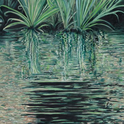 Green Water Reflections by Viccy Wanliss