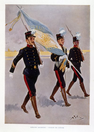 Argentine Army Cadets in practice by Vicente Blasco Ibanez