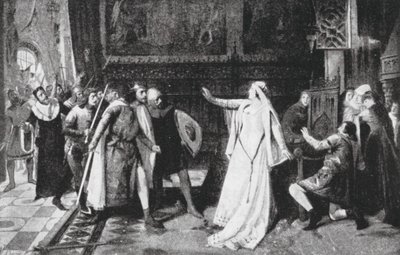 Maria de Molina repelling the Nobles by Vicente Borras Abella