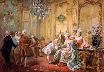 Mozart and Madame de Pompadour, c. 1900 by Vicente de (after) Paredes