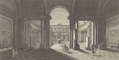 View of the Courtyard of the Museo Pio-Clementino, ca. 1790-1827 by Vicenzo Feoli
