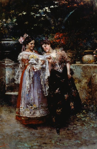 Beautiful lace (Two women with newborn baby), by Vincenzo Irolli by Vicenzo Irolli