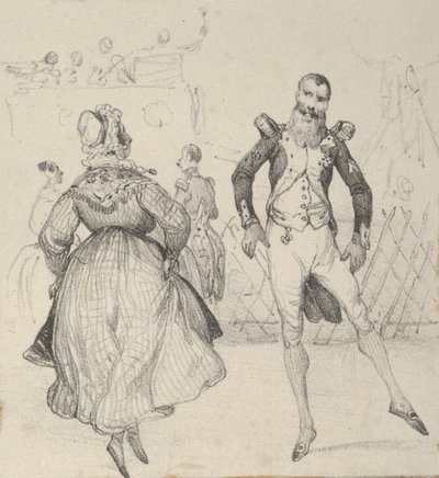 A soldier and a woman dancing, mid-19th century by Victor Adam