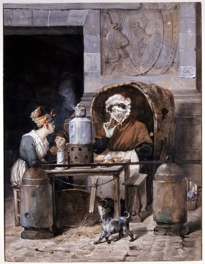 Cafe Merchant on the Street by Victor Adam