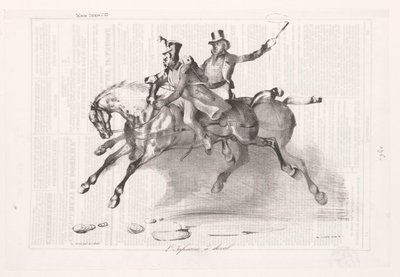Caricature of the Infantry on Horseback by Victor Adam