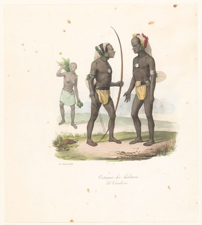 Clothing of the inhabitants of Vanikoro (Voyage of discovery of the Astrolabe) by Victor Adam