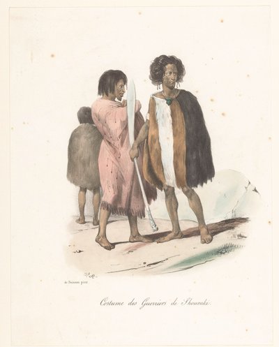 Clothing of the warriors of Shouraki (New Zealand) (Voyage of discovery of the Astrolabe) by Victor Adam