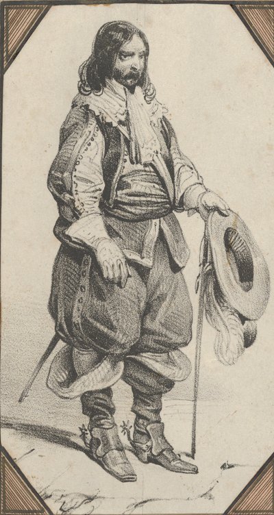 Man Holding a Cane and a Hat by Victor Adam