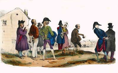 Martin, the ball player. In “Album Grotesque, Choices of Outstanding Types”, illustrations by Victor Adam, Paris, circa 1850. by Victor Adam