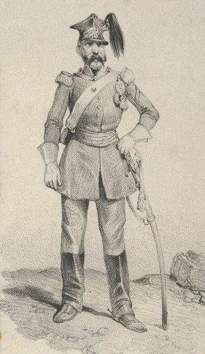 Standing Soldier with His Hand on the Helm of His Sword by Victor Adam