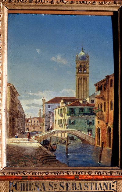 The Church of San Sebastiano, 19th Century by Victor Adam