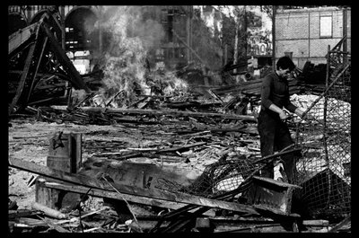 Demolition of the central market in Paris, in August 1971 (b/w photo) by Victor Baltard