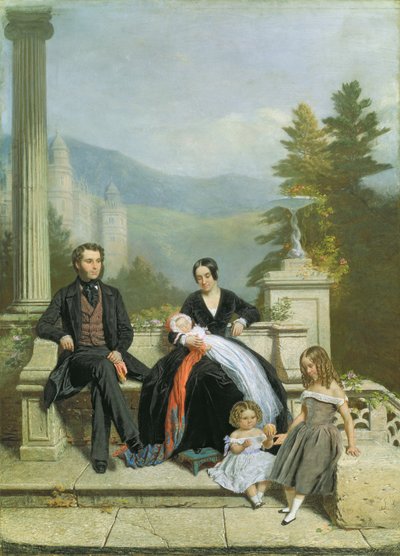 Henry Granville Fitzalan Howard with Minna Lyons and his three elder children by Victor Dartiguenave